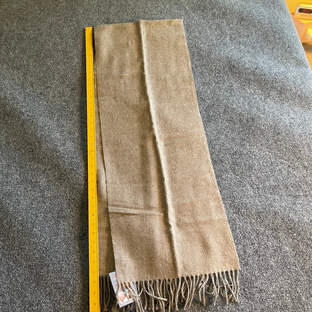 Christian Dior Monsieur Scarf Camel Tan Cashmaire‎ Acrylic Fringe Made in Japan